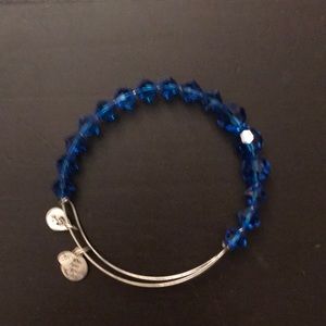 Alex and Ani silver bracelet blue beads